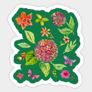 Hydrangea And Wildflowers Sticker